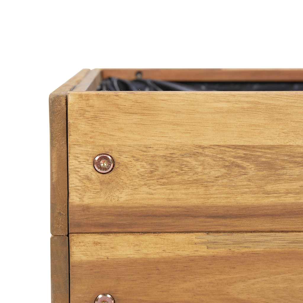 vidaXL Garden Planter | Natural wood colour | Solid Acacia wood with PVC foil 6