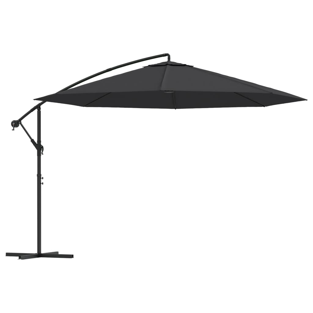 vidaXL Cantilever Garden Parasol with Aluminium Pole 350 cm Black 2