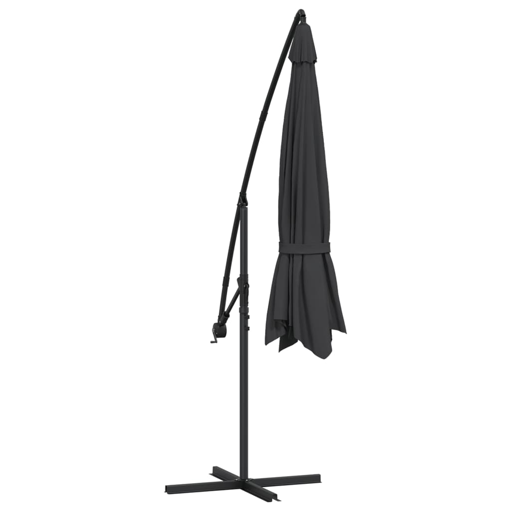 vidaXL Cantilever Garden Parasol with Aluminium Pole 350 cm Black 6