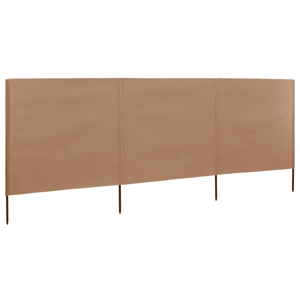 vidaXL Wind Screen | Taupe | Non-woven fabric (100% polyester), wood 2