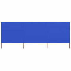 3-panel Wind Screen Fabric 400x120 cm Drop 120 cm Width 400 cm Blue