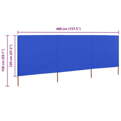 vidaXL Wind Screen | Azure Blue | Non-woven fabric, Wood | 400x120 cm 6