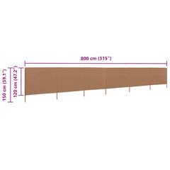 vidaXL Wind Screen | Taupe | Non-woven fabric, Wood | Large | Foldable 6
