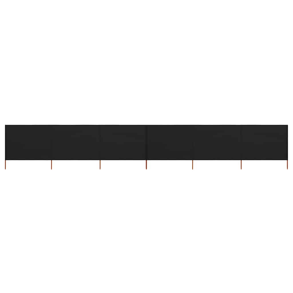vidaXL 6-panel Wind Screen Fabric 800x120 cm Black 1