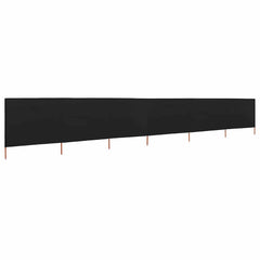 vidaXL 6-panel Wind Screen Fabric 800x120 cm Black 2