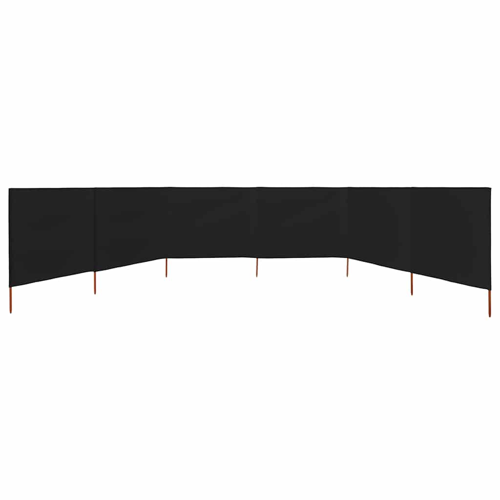 vidaXL 6-panel Wind Screen Fabric 800x120 cm Black 3
