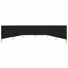 vidaXL 6-panel Wind Screen Fabric 800x120 cm Black 3