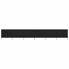 6-panel Wind Screen Fabric 800x160 cm Drop 160 cm Width 800 cm Black