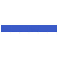 6-panel Wind Screen Fabric 800x160 cm Drop 160 cm Width 800 cm Blue