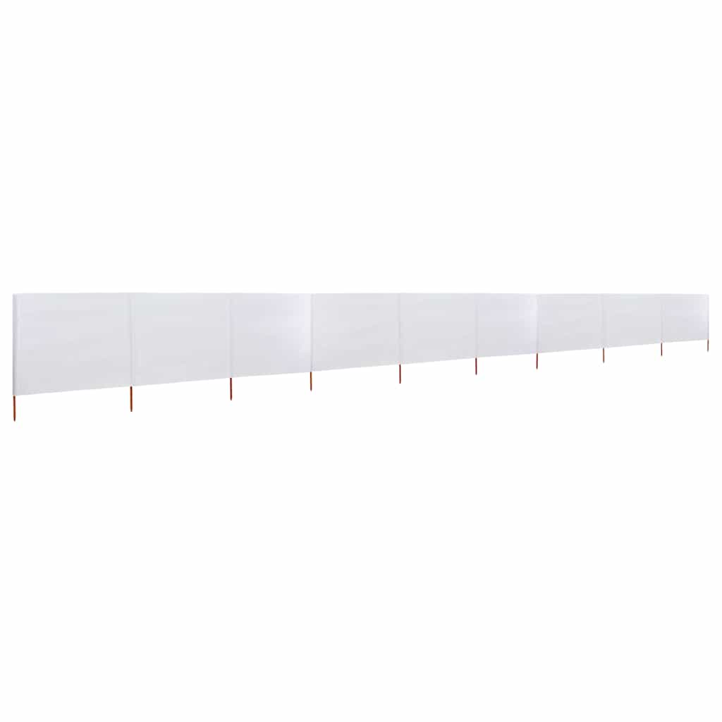 vidaXL 9-panel Wind Screen Fabric 1200x160 cm Sand White 2