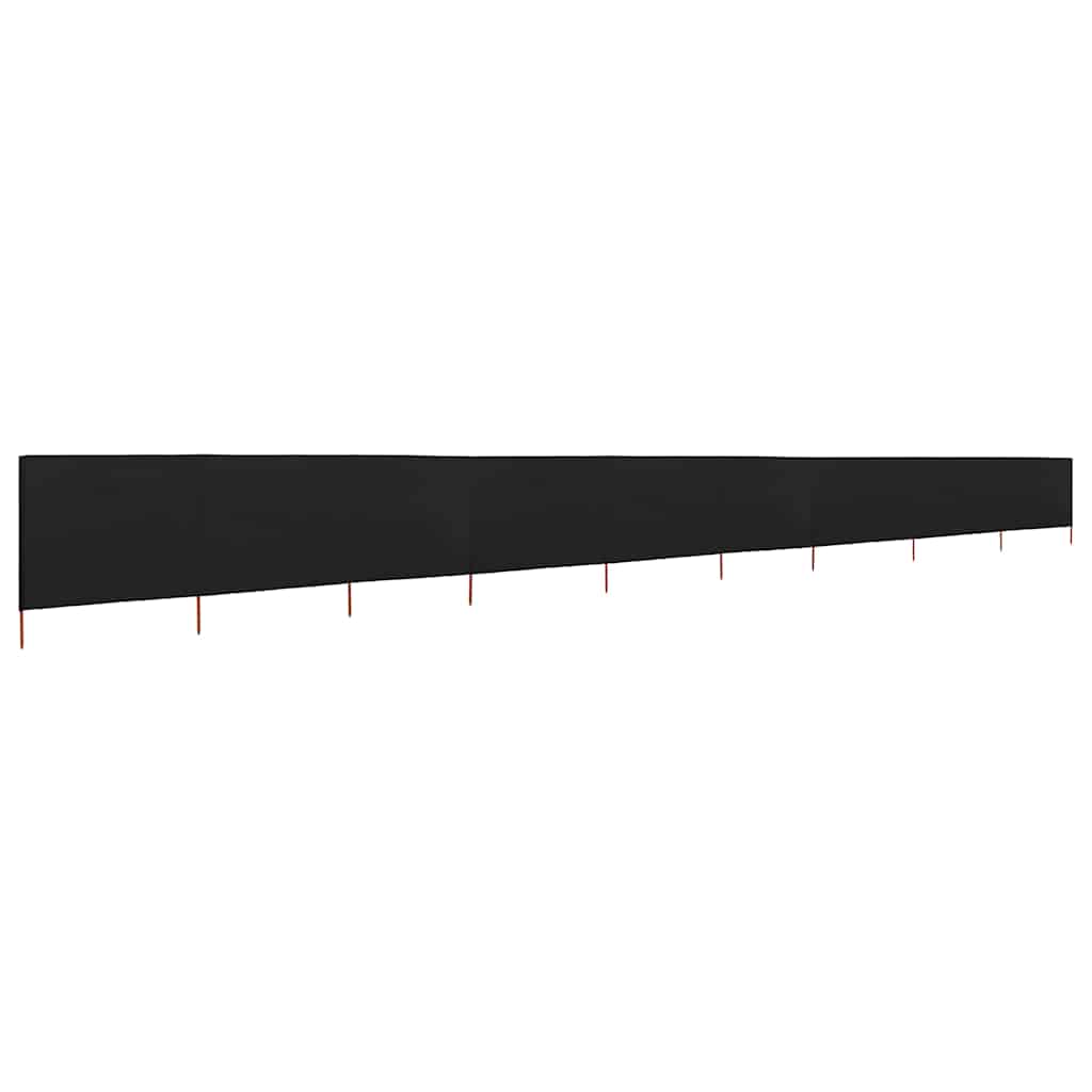 9-panel Wind Screen Fabric 1200x160 cm Drop 160 cm Width 1200 cm Black