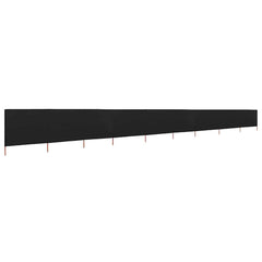 9-panel Wind Screen Fabric 1200x160 cm Drop 160 cm Width 1200 cm Black