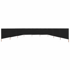 9-panel Wind Screen Fabric 1200x160 cm Drop 160 cm Width 1200 cm Black