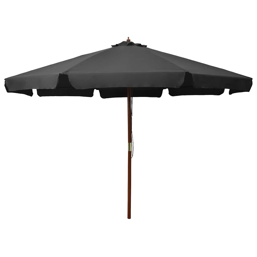 vidaXL Garden Parasol with Wooden Pole 330 cm Anthracite 1