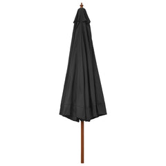 vidaXL Garden Parasol with Wooden Pole 330 cm Anthracite 3