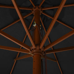 vidaXL Garden Parasol with Wooden Pole 330 cm Anthracite 4