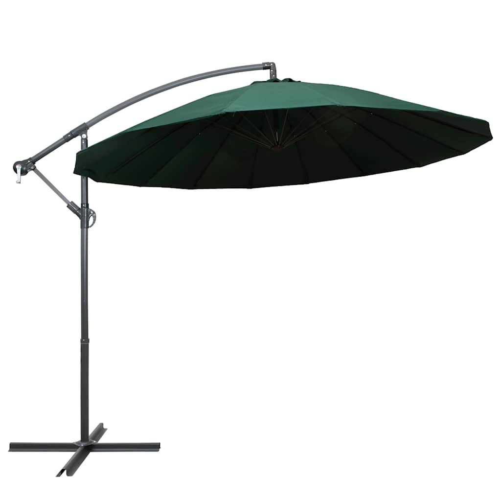 Hanging Parasol 3 m Aluminium Pole Green