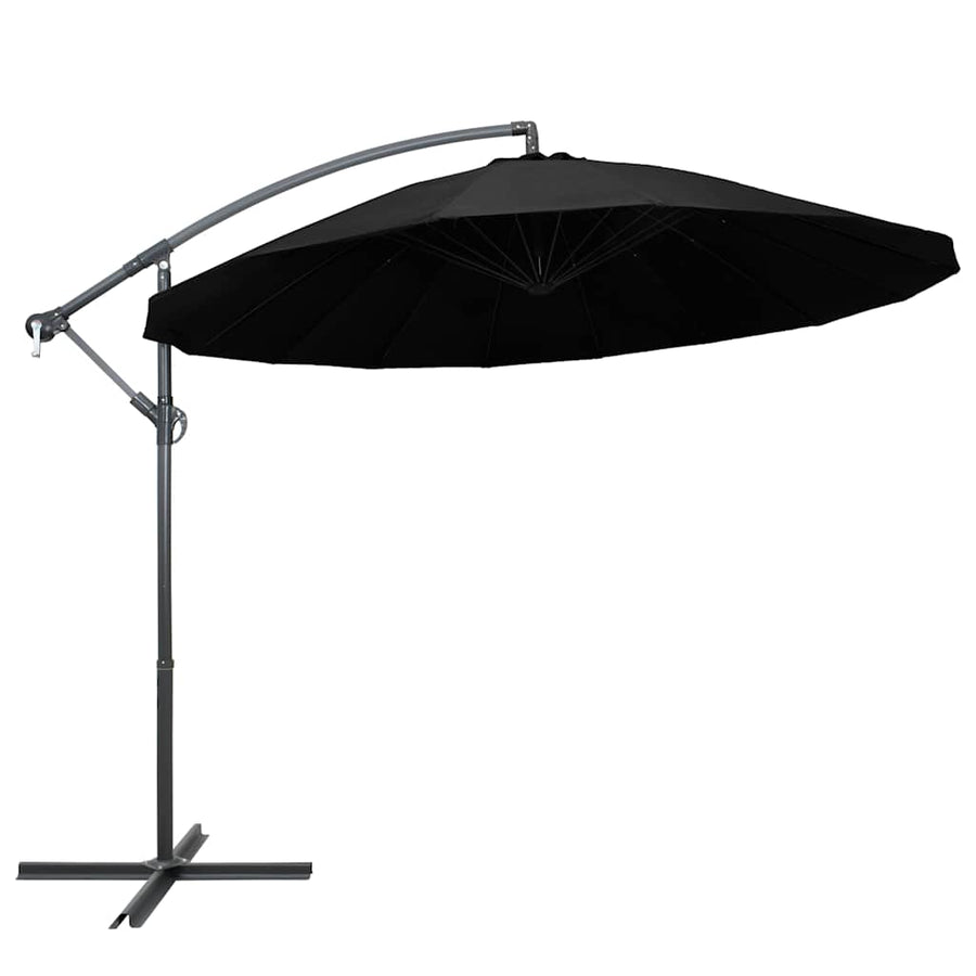 Hanging Parasol 3 m Aluminium Pole Black