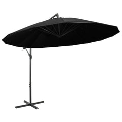 vidaXL Hanging Garden Parasol Black 3 m Aluminium Pole 2