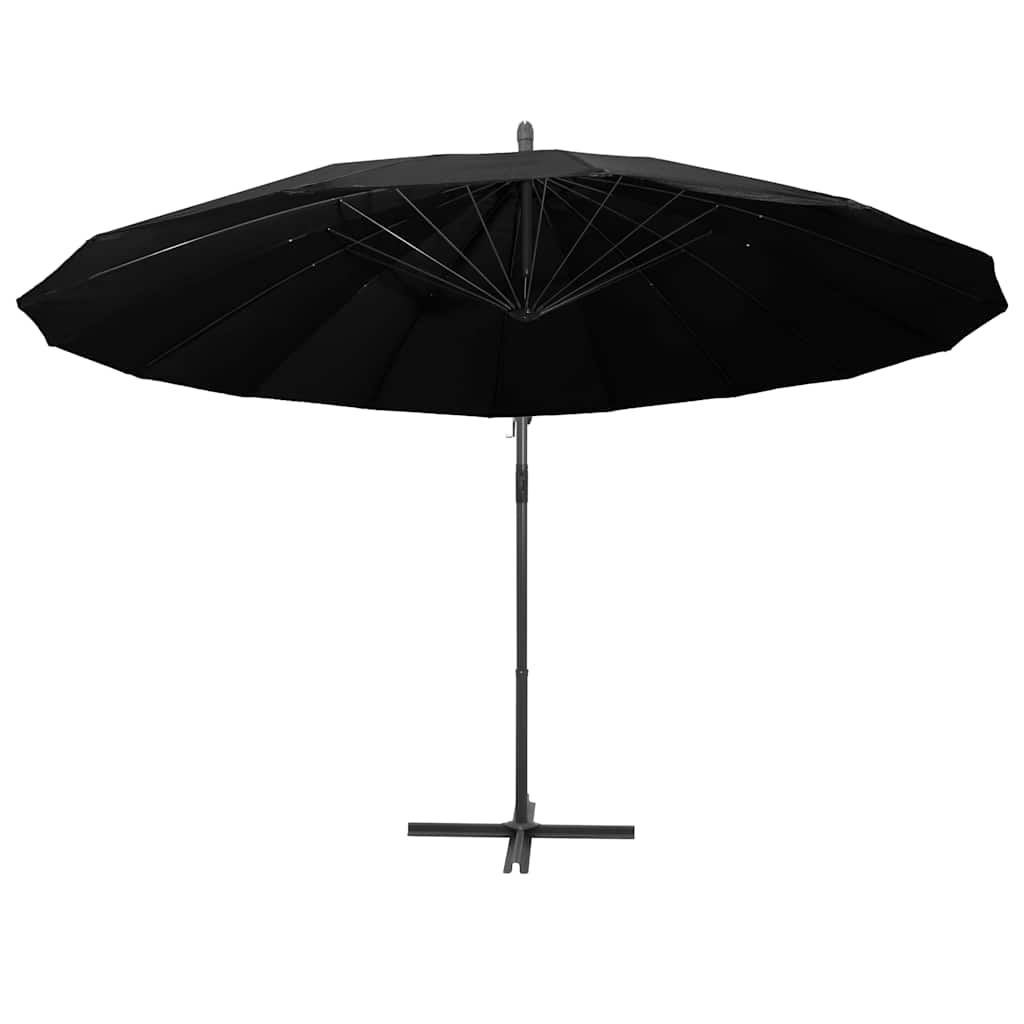 vidaXL Hanging Garden Parasol Black 3 m Aluminium Pole 3