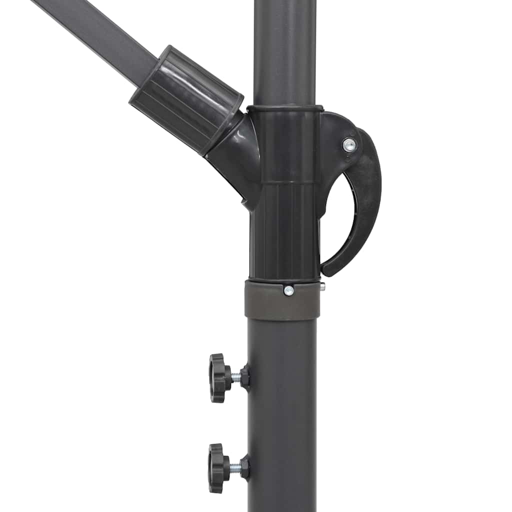 vidaXL Hanging Garden Parasol Black 3 m Aluminium Pole 6