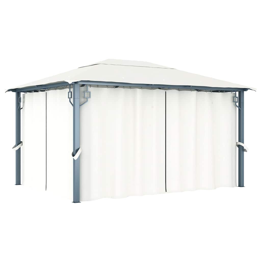 Gazebo with Curtain Aluminium Cream 400 x 300 cm