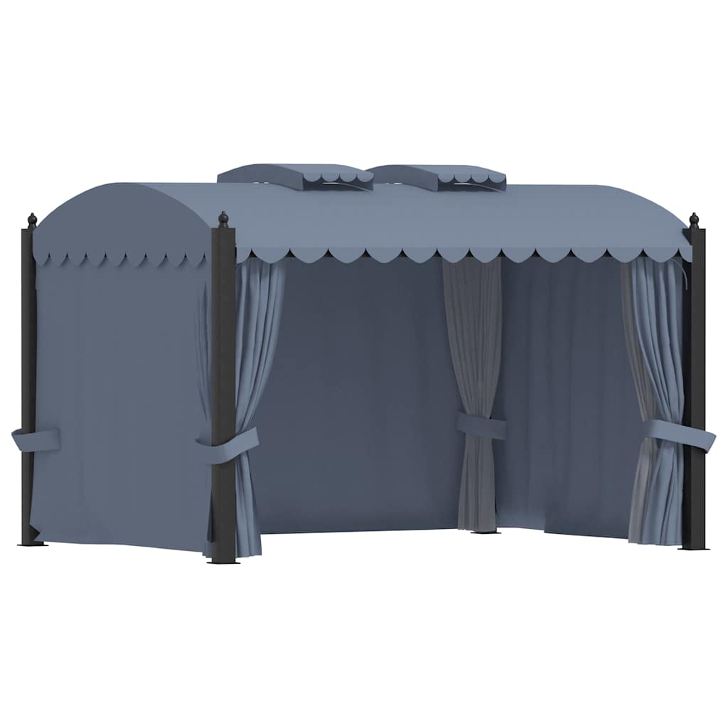 vidaXL Gazebo with Curtains 3x4 m Anthracite Steel 3