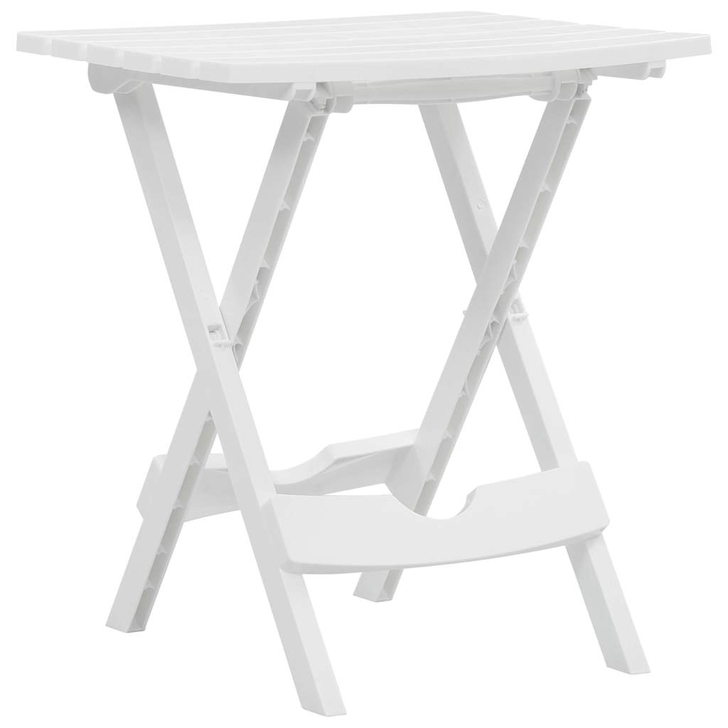 vidaXL Folding Garden Table | White | Polypropylene (PP) | Foldable 1