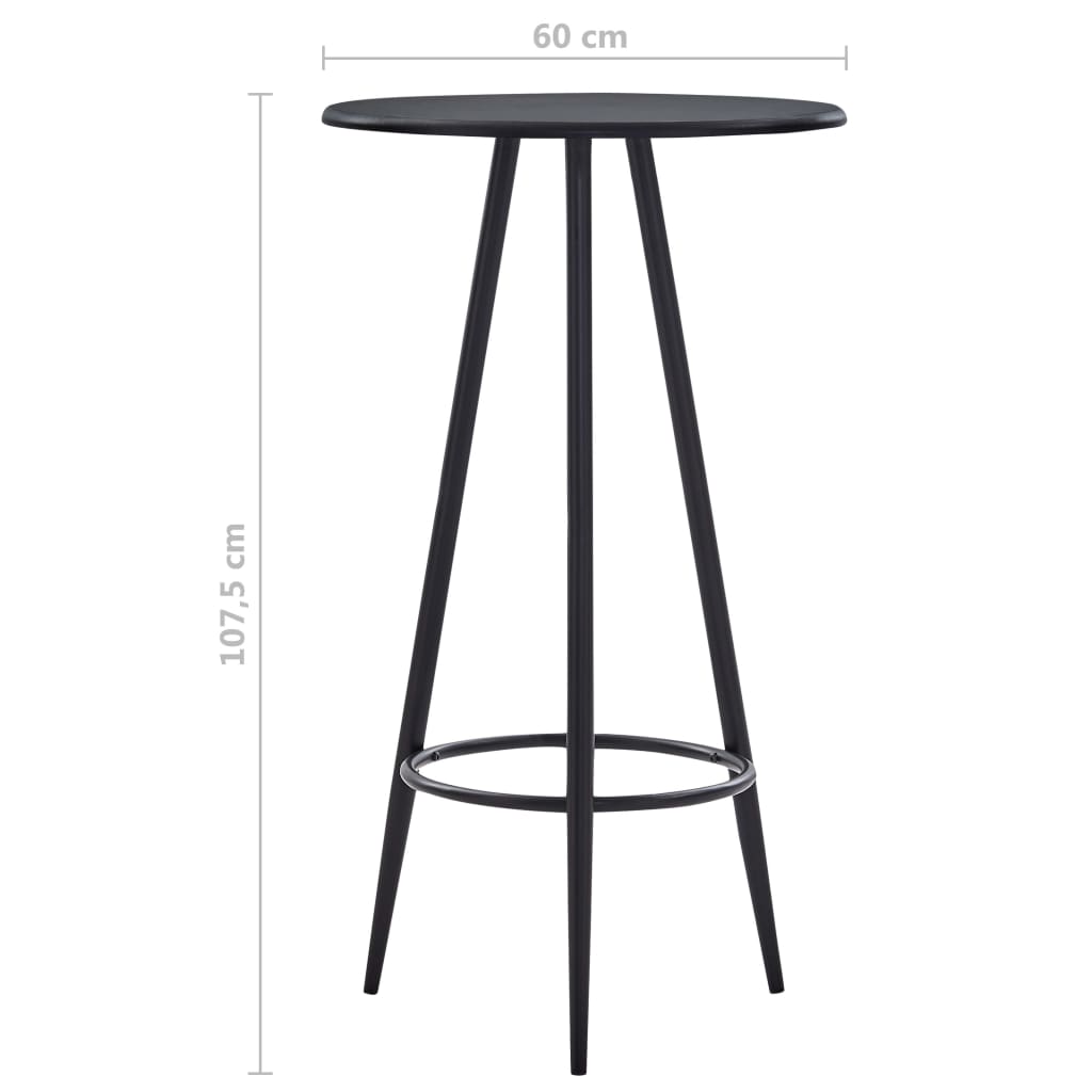 vidaXL Bar Table Black 60x107.5 cm MDF 4