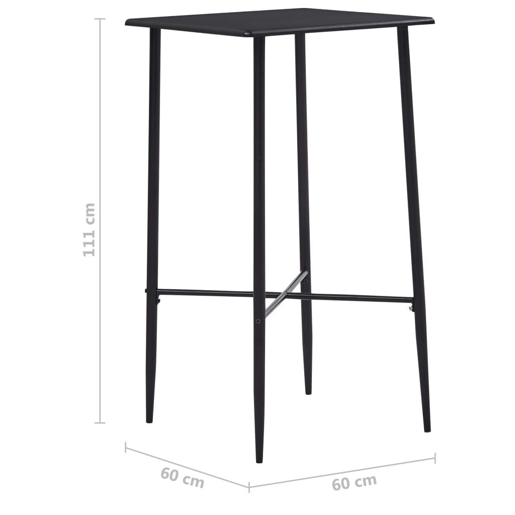 vidaXL Bar Table Black 60x60x111 cm MDF 5