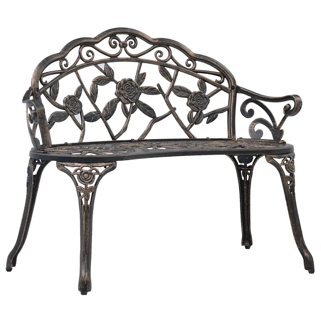 vidaXL Bistro Bench 100cm Bronze Cast Aluminium 1