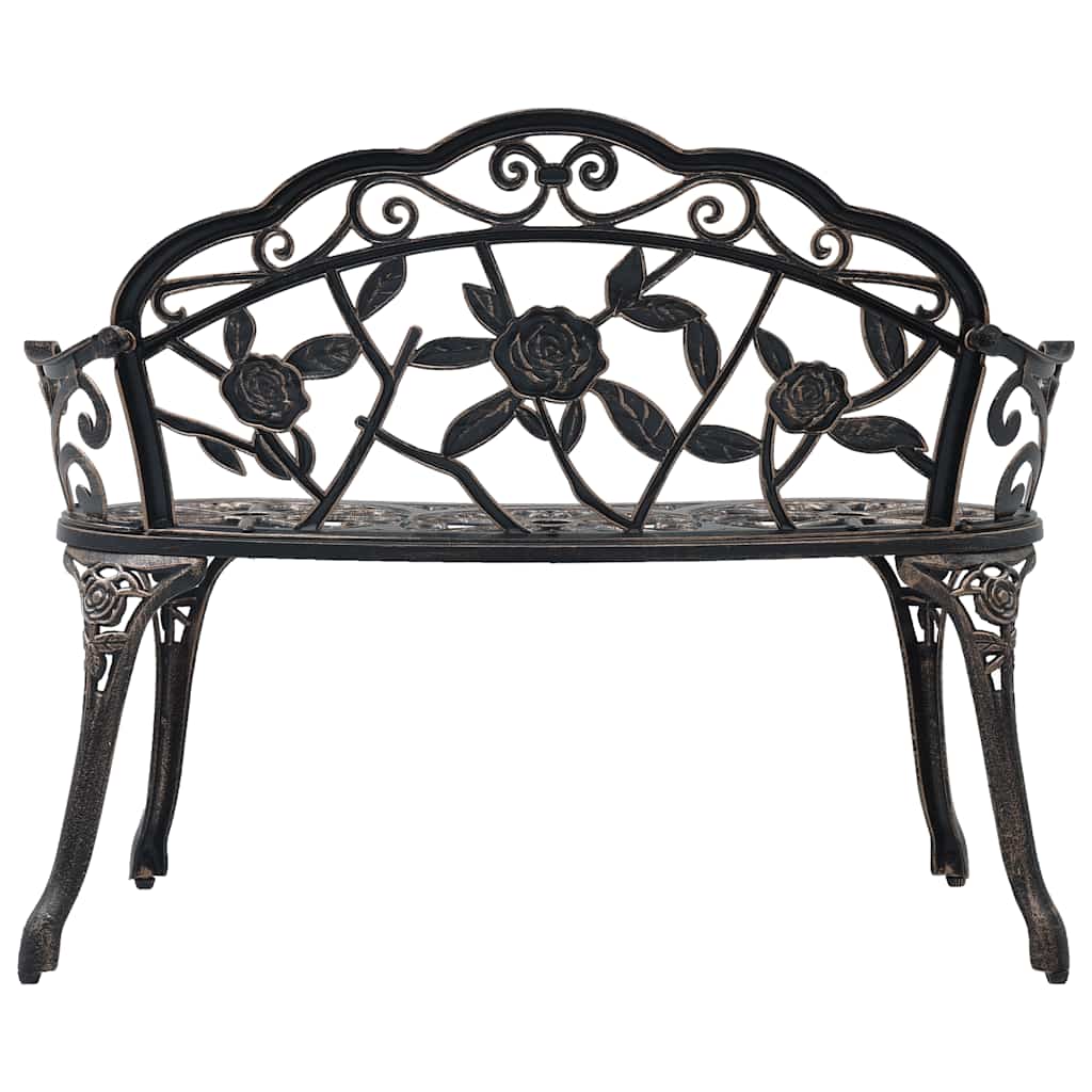 vidaXL Bistro Bench 100cm Bronze Cast Aluminium 3