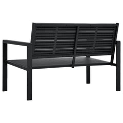 vidaXL Garden Bench 120 cm HDPE Black Wood Look 3