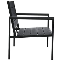 vidaXL Garden Bench 120 cm HDPE Black Wood Look 4