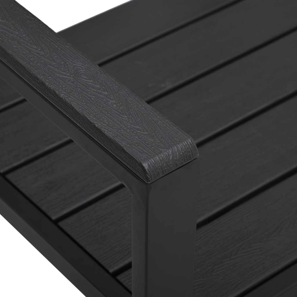 vidaXL Garden Bench 120 cm HDPE Black Wood Look 5