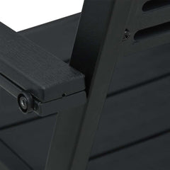 Garden Chairs HDPE Wood Look Black 2