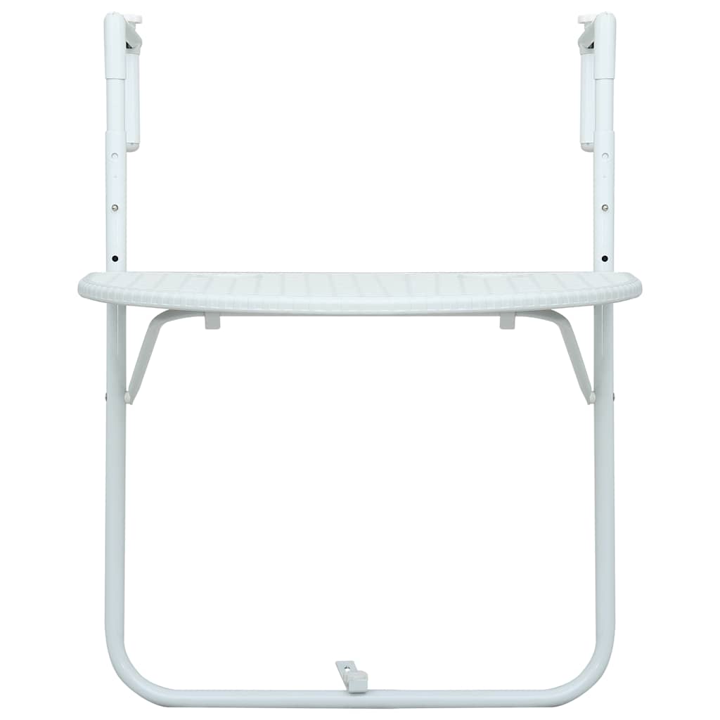 vidaXL Balcony Table | White | Plastic | Small | Foldable | Balcony Table 2
