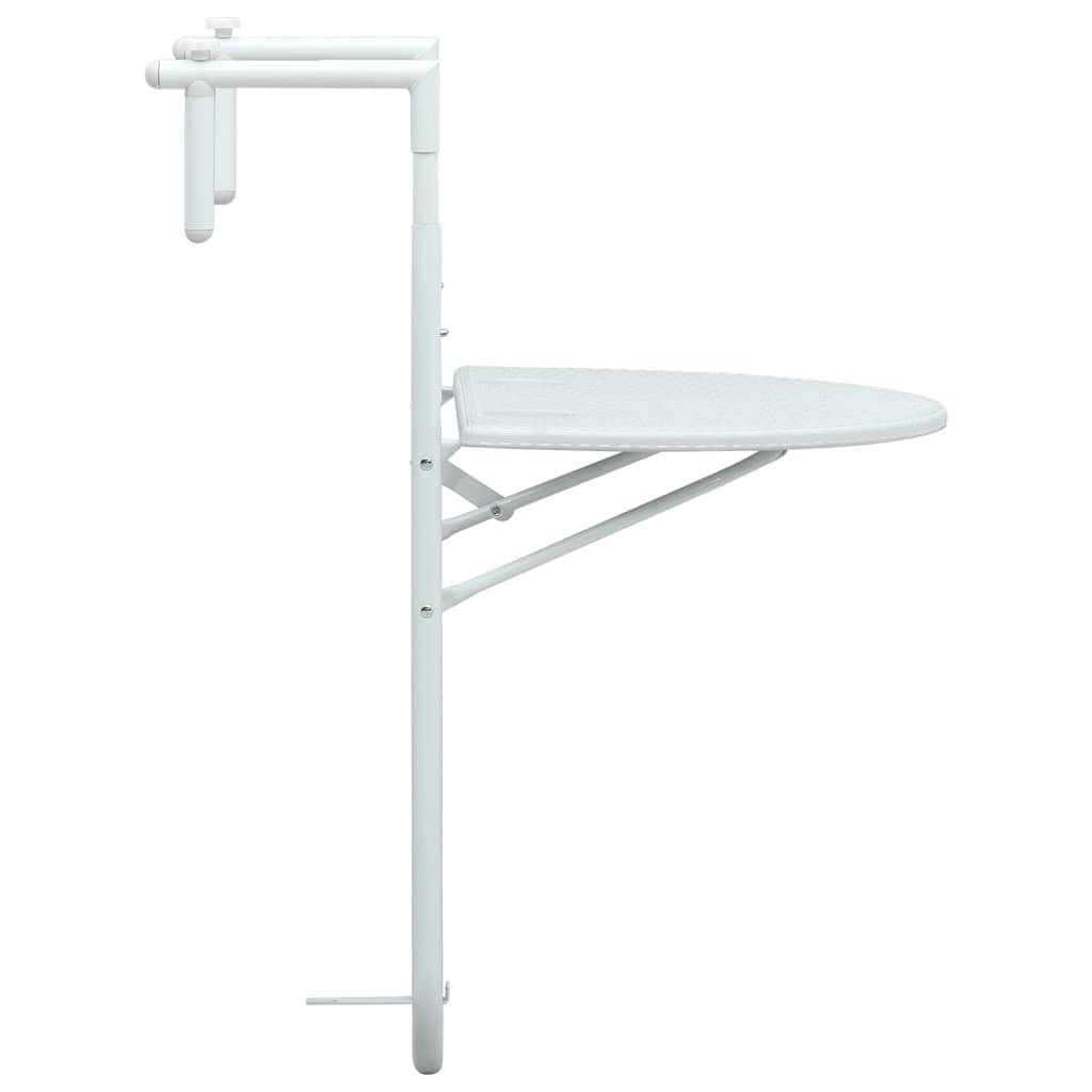 vidaXL Balcony Table | White | Plastic | Small | Foldable | Balcony Table 3