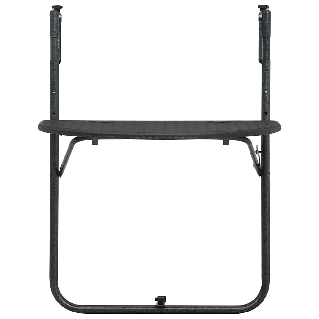 Hanging Balcony Table 60x64x83,5 cm Plastic Rattan Look Brown