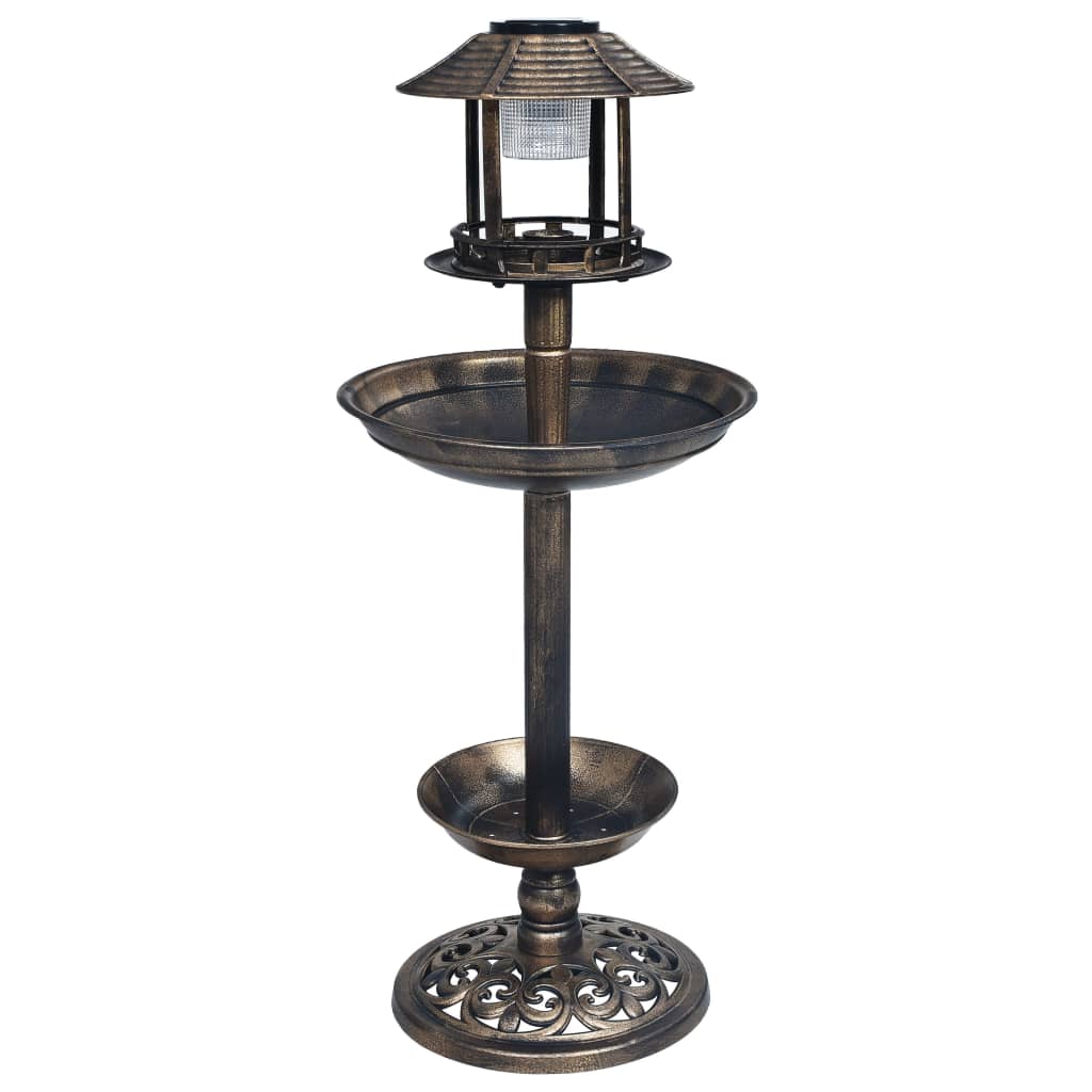 vidaXL Bird Bath | Bronze | Weather resistant plastic | Decorative Inlays 2