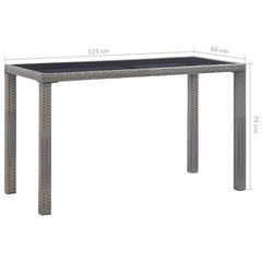 Garden Table 123x60x74 cm Poly Rattan Anthracite