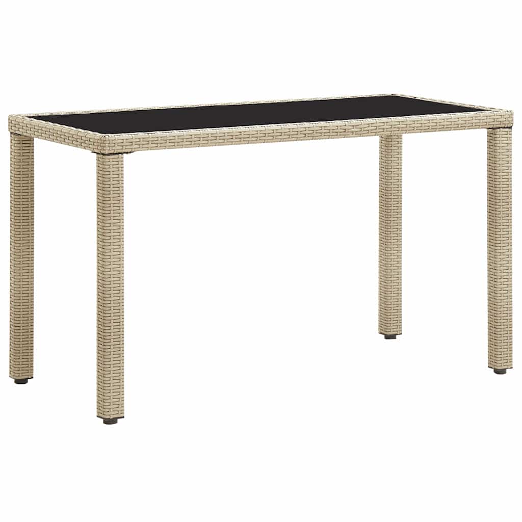 Garden Table 123x60x74 cm Poly Rattan Beige