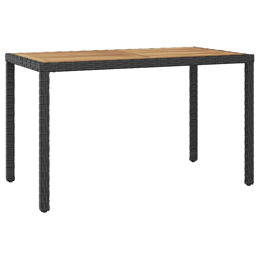 Garden Table 123x60x74 cm Poly Rattan Black and brown