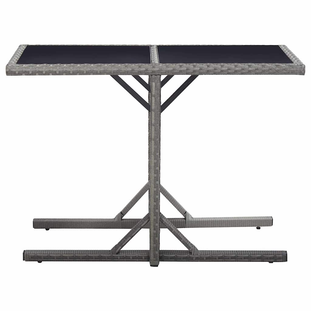 vidaXL Outdoor Table | Anthracite | Poly rattan, powder-coated steel, glass 2