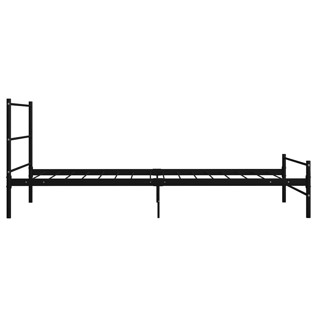 vidaXL Bed Frame without Mattress Black Metal 90x200 cm 4