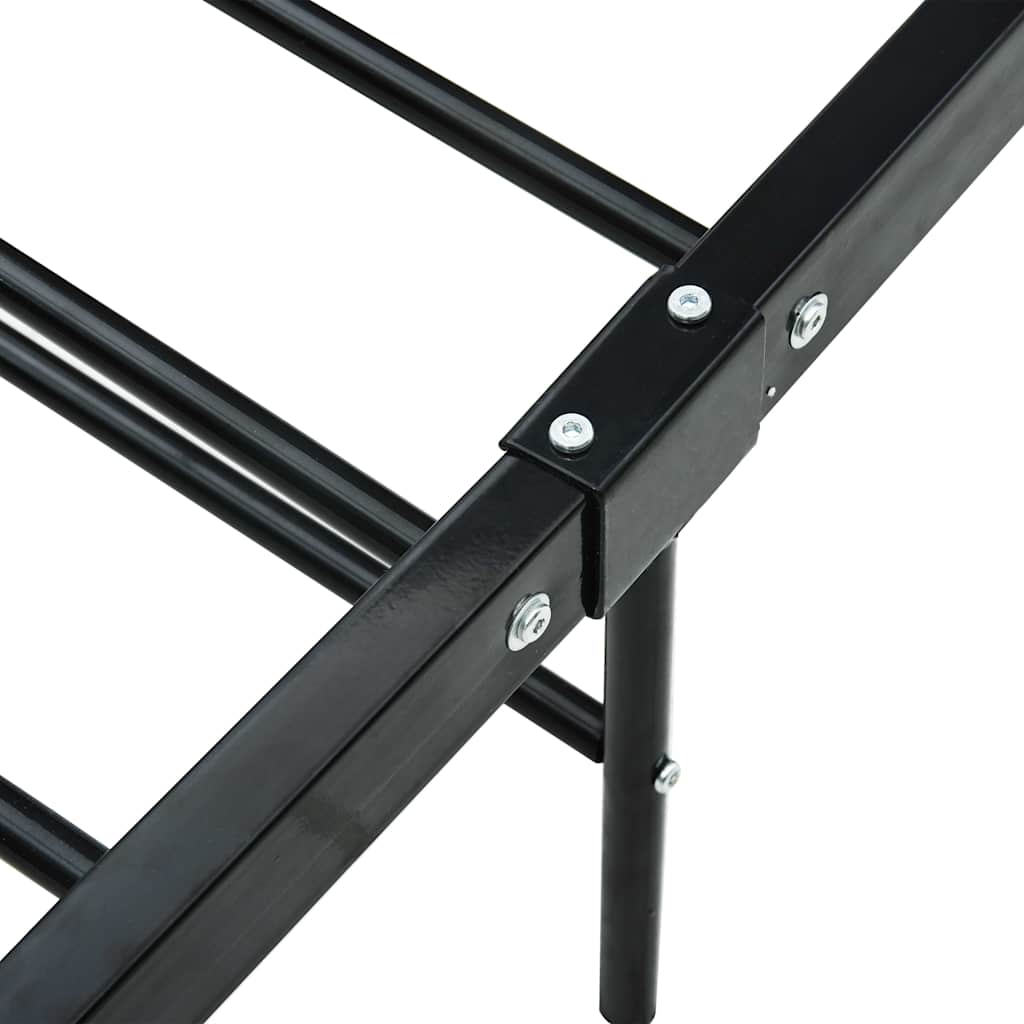 vidaXL Bed Frame without Mattress Black Metal 90x200 cm 6