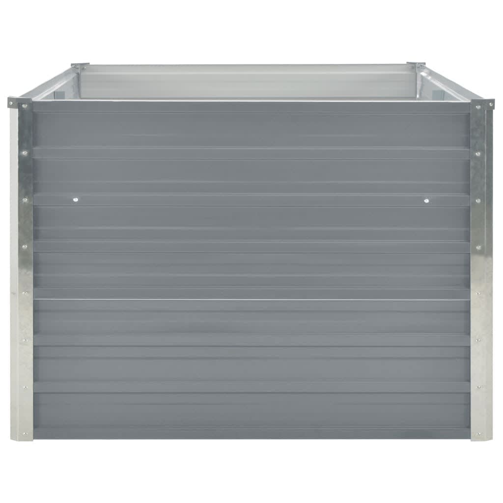 vidaXL Raised Garden Bed | Grey | Galvanised Steel | 160x80x45 cm | Durable 4