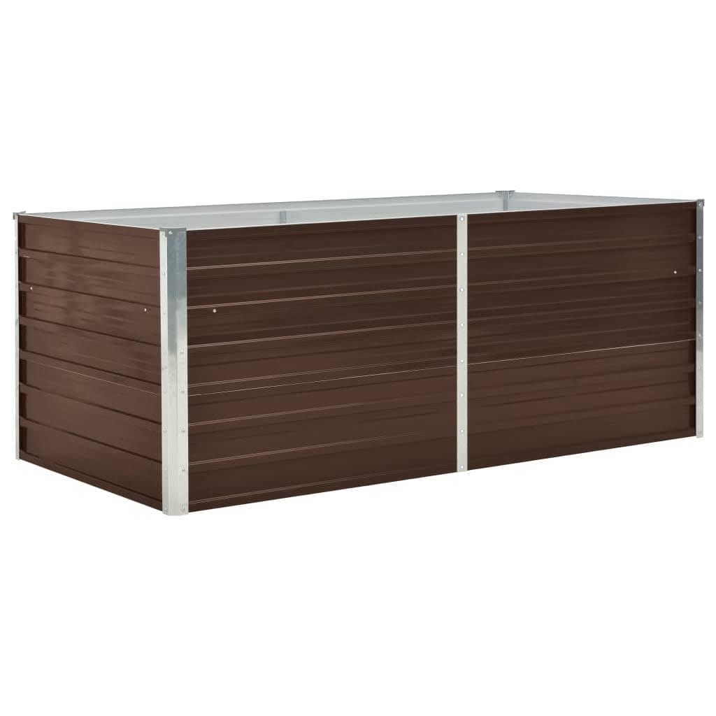 vidaXL Raised Garden Bed | Brown | Galvanised steel | Large | Durable 2
