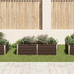 vidaXL Raised Garden Bed | Brown | Galvanised steel | Large | Durable 3
