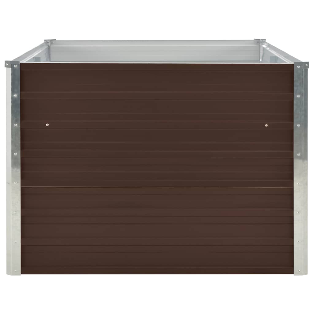 vidaXL Raised Garden Bed | Brown | Galvanised steel | Large | Durable 4